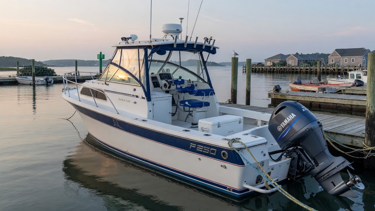 2007 Parker 2310 Walk Around with Yamaha F250 at the dock